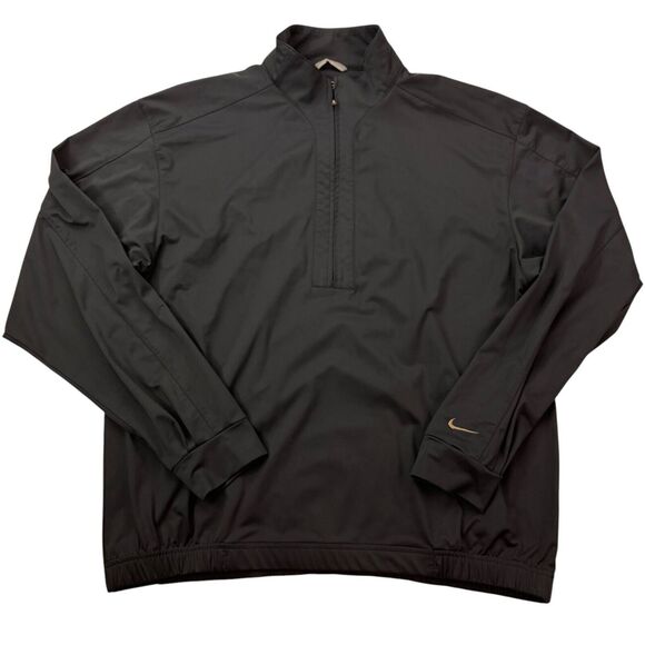 Nike Golf‎ Mens Medium M Dri-Fit Black 1/4 Zip Pullover Long Sleeve Jacket - Picture 14 of 16